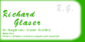 richard glaser business card